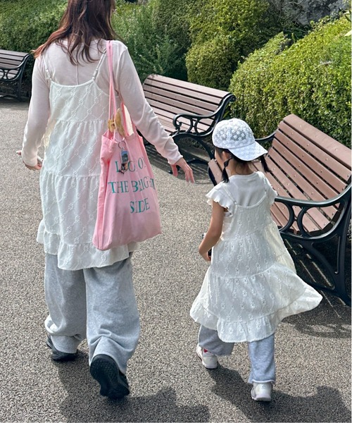 PILIT ワンピース 「KIDS」カットレース ティアードキャミワンピース 
