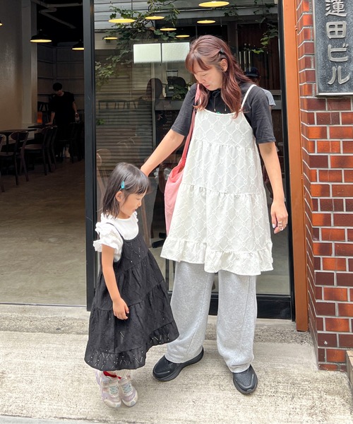 PILIT ワンピース 「KIDS」カットレース ティアードキャミワンピース