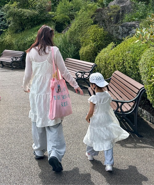 PILIT ワンピース 「KIDS」カットレース ティアードキャミワンピース