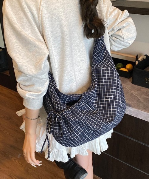 pppp チェック柄ショルダーバッグ ショルダーバッグ バッグ チェック柄ショルダーバッグ レディース