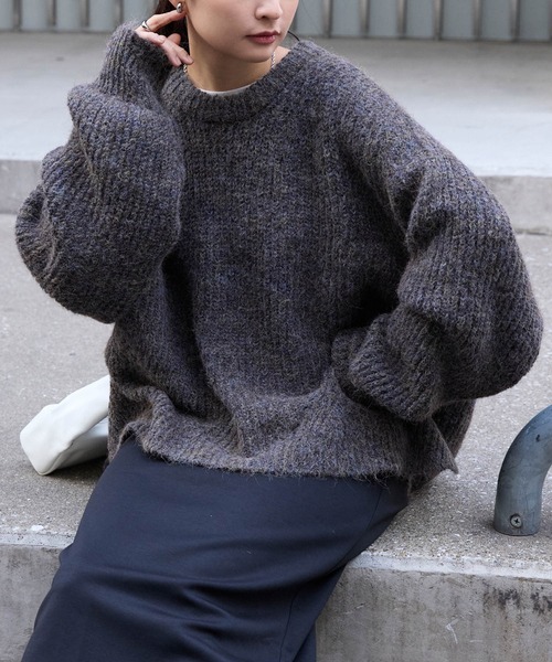 MONO-MART（モノマート） ニット セーター 「ウォッシャブル」メランジ