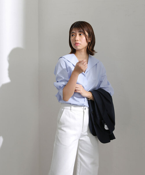 「La TOTALITE」 7分袖シャツ FREE サックスブルー レディース_画像7