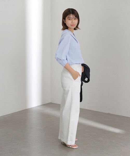 「La TOTALITE」 7分袖シャツ FREE サックスブルー レディース_画像9