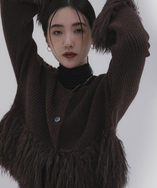 SENSE OF PLACE by URBAN RESEARCH ニット セーター フェザーフリンジ