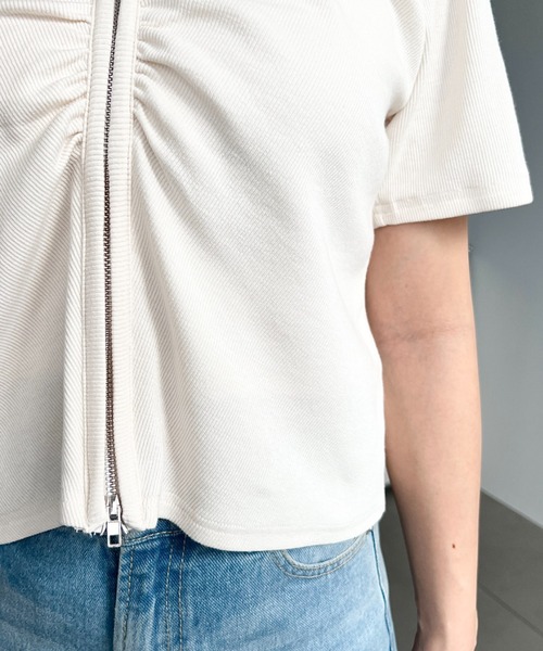 ポロロゴ付きホワイト半袖カーディガン U.S. POLO ASSN.（ユーエスポロアッスン） カーディガン 夏 半袖