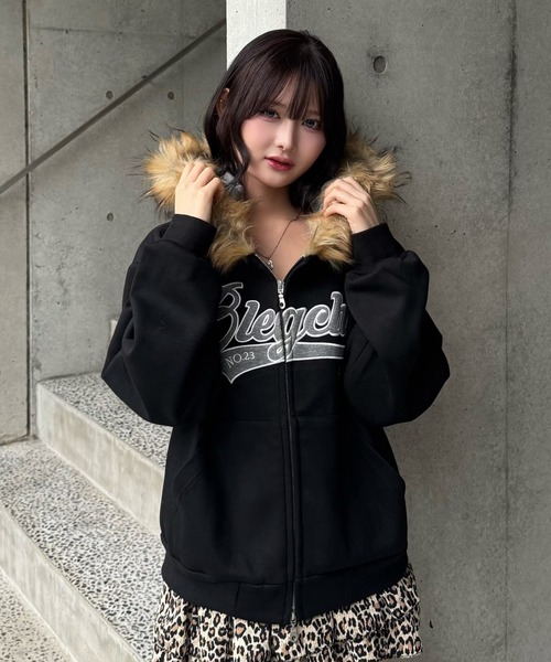 ZIPPER CLUB パーカー preppie fur zip hoodie レディース メンズ