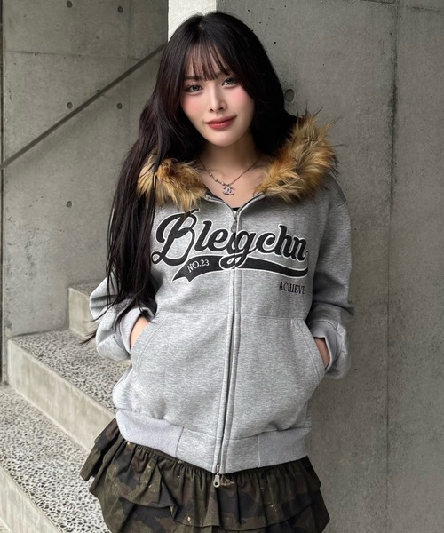 ZIPPER CLUB パーカー preppie fur zip hoodie レディース メンズ