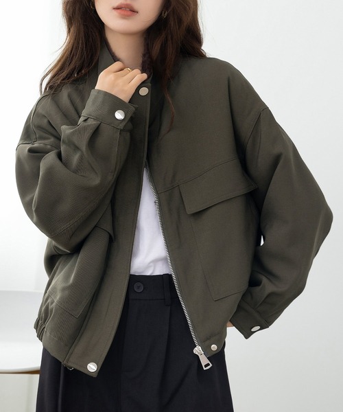 DAY CLOSET ブルゾン アウター 「2WAY/異素材MIX」首元まであったか
