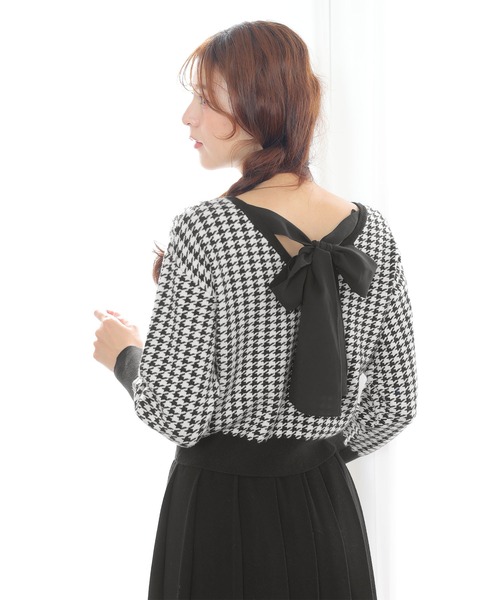 マリークワント　ニットプルオーバー　チェック　ブラック MARY QUANT - マリークワント ニットプルオーバー チェック ブラックの