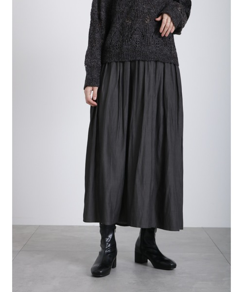 「Samansa Mos2 blue」 フレアスカート フリ- ベージュ レディース_画像3