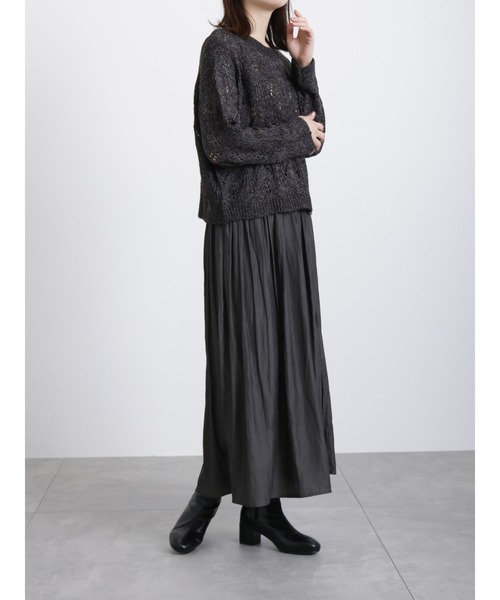 「Samansa Mos2 blue」 フレアスカート フリ- ベージュ レディース_画像4