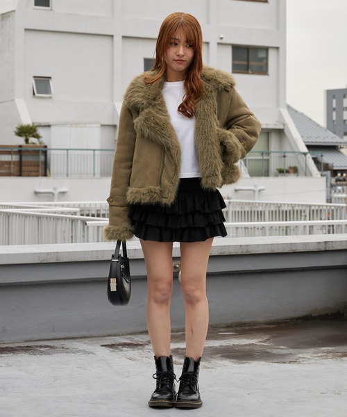 Chick ブルゾン アウター Chin Strap Faux Fur Jacket / チン 