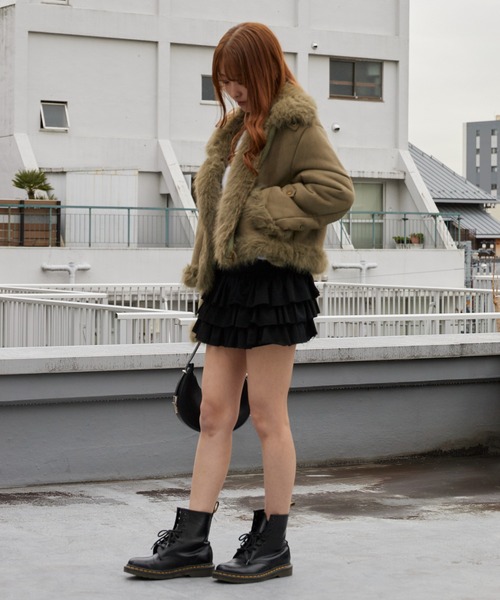 Chick ブルゾン アウター Chin Strap Faux Fur Jacket / チン