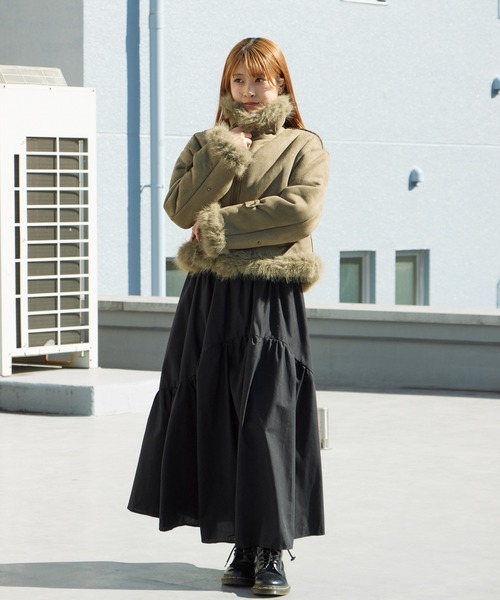 Chick ブルゾン アウター Chin Strap Faux Fur Jacket / チン