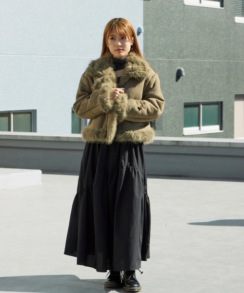 Chick ブルゾン アウター Chin Strap Faux Fur Jacket / チン