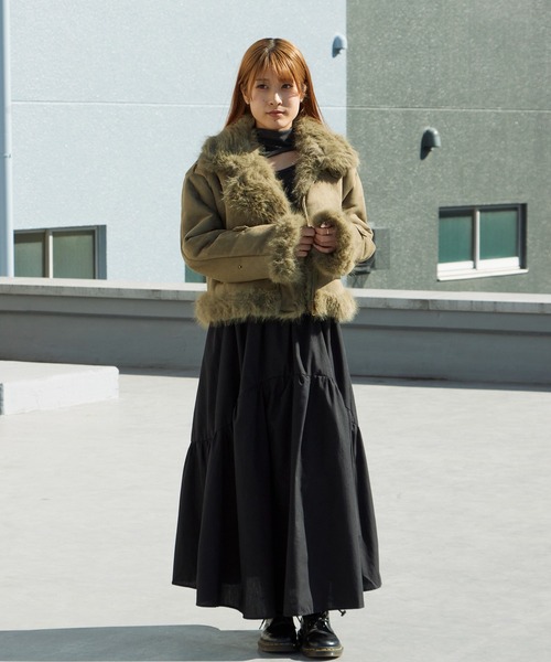 Chick ブルゾン アウター Chin Strap Faux Fur Jacket / チン