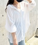 ブラウス シャツ 夏に活躍!フード付きオーバー...の詳細画像3