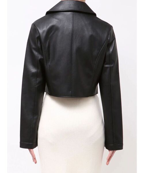 フォクシーFOXEY ブラックライダースエコレザー フェイクレザー ジャケットL RESEXXY（リゼクシー） レザージャケット ライダース フェイクレザー