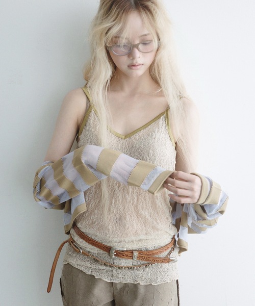 igi カーディガン SHEER BORDER CARDI / シアーボーダーニット