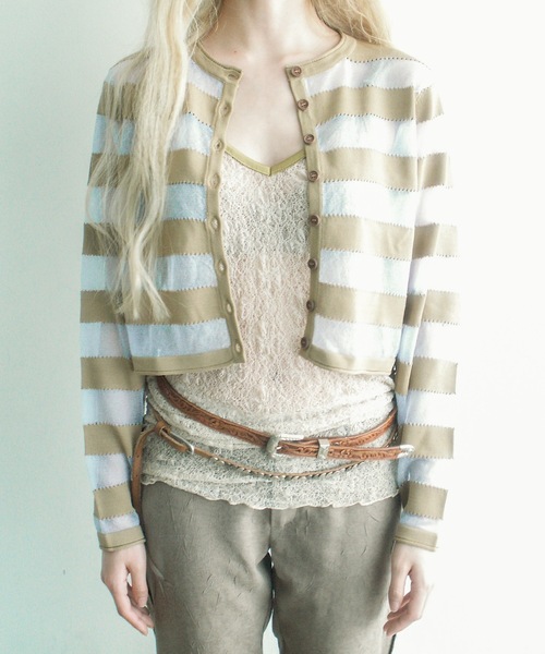 igi カーディガン SHEER BORDER CARDI / シアーボーダーニット
