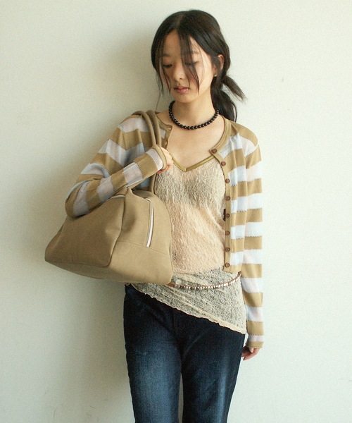 igi カーディガン SHEER BORDER CARDI / シアーボーダーニット