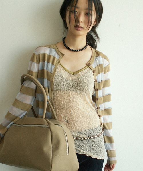 igi カーディガン SHEER BORDER CARDI / シアーボーダーニット