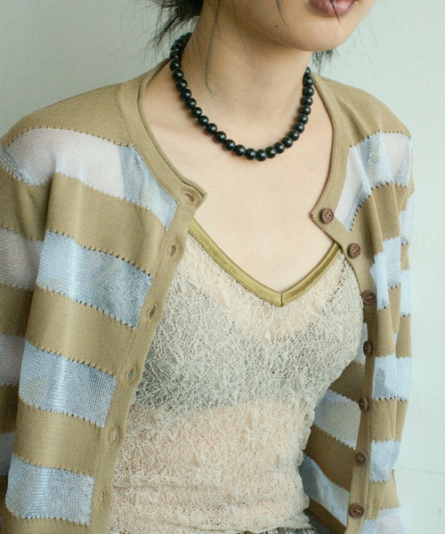 igi カーディガン SHEER BORDER CARDI / シアーボーダーニット