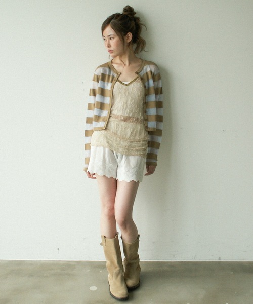 igi カーディガン SHEER BORDER CARDI / シアーボーダーニット