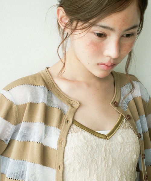 igi カーディガン SHEER BORDER CARDI / シアーボーダーニット