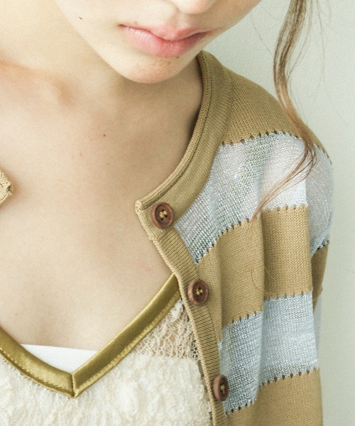 igi カーディガン SHEER BORDER CARDI / シアーボーダーニット