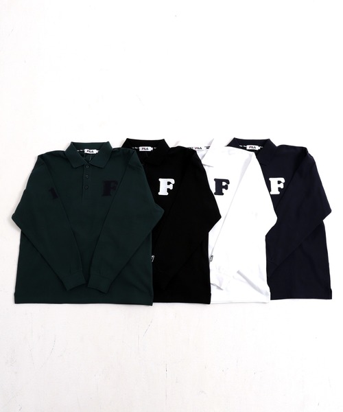 「FILA」 長袖ポロシャツ S ホワイト メンズ_画像2