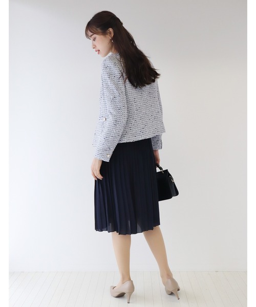 「BLUEEAST」 ノーカラージャケット SMALL ネイビー レディース_画像3