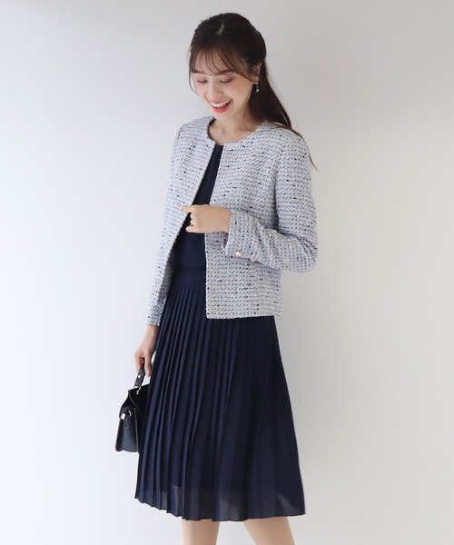 「BLUEEAST」 ノーカラージャケット SMALL ネイビー レディース_画像5