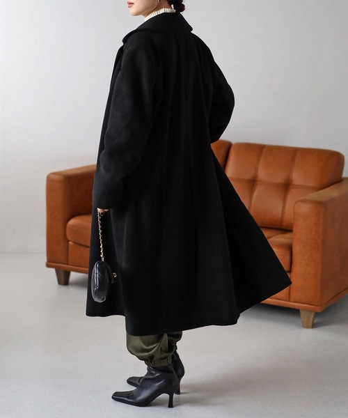 「＆HALF」 「noa-ge」チェスターコート M ブルーグリーン レディース_画像5