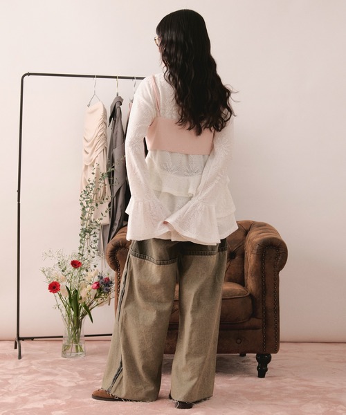 loin nuit tシャツ spangle lace frill tops / スパンコールレース