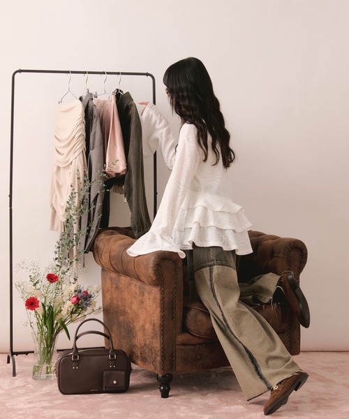 loin nuit tシャツ spangle lace frill tops / スパンコールレース