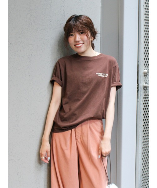 Ungrid（アングリッド） tシャツ 半袖 カラーエンブロイダリーTee