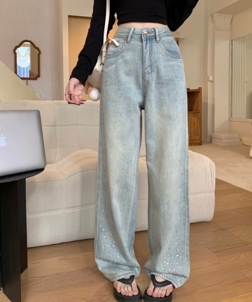「LADY LIKE」 デニムパンツ L サックスブルー レディース_画像7