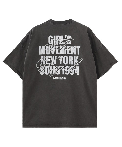 X-girl（エックスガール） ワンピース 夏 半袖 FADED MIX FONT LOGO S