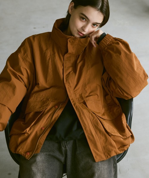flaner マウンテンパーカー MEDIUM オレンジ レディース : ZOZOTOWN