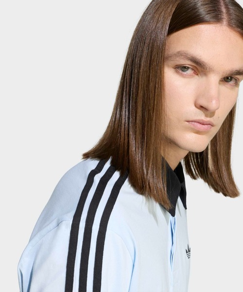 adidas（アディダス） ポロシャツ スリーストライプス ラグビー 長袖