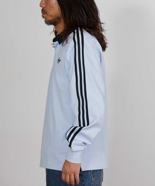 adidas（アディダス） ポロシャツ スリーストライプス ラグビー 長袖