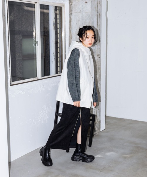「JEANASIS」 スカート MEDIUM グレー レディース_画像3