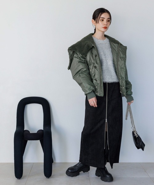 「JEANASIS」 スカート MEDIUM グレー レディース_画像4