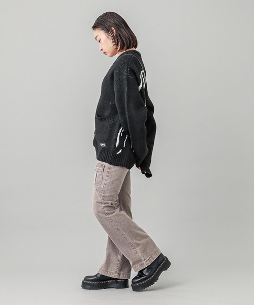 「X-girl」 ニットカーディガン ONE SIZE ブラック レディース_画像9
