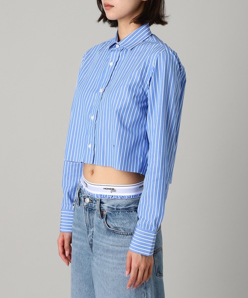 ブラウス シャツ Striped Shirt(Cropped) HGSH006 レディースの画像