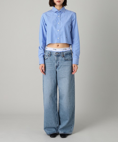 ブラウス シャツ Striped Shirt(Cropped) HGSH006 レディースの画像