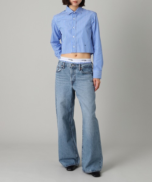 ブラウス シャツ Striped Shirt(Cropped) HGSH006 レディースの画像