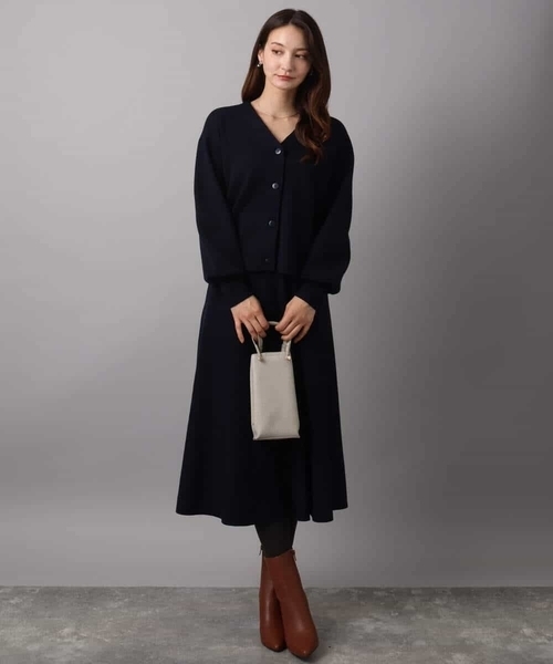 「MK MICHEL KLEIN」 ニットスカート 38 ネイビー レディース_画像2