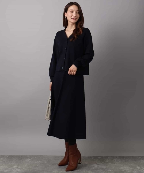「MK MICHEL KLEIN」 ニットスカート 38 ネイビー レディース_画像3